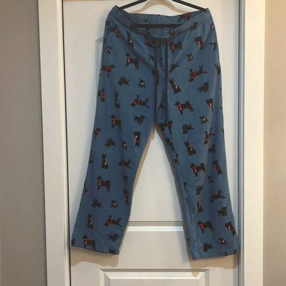 Men’s Sonoma Microfleece Pajama‎ Pants with dogs in scarfs - size Large - Picture 1 of 6